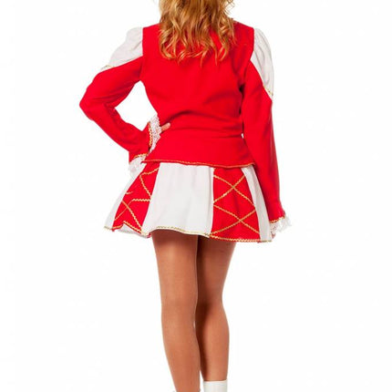 Feestbazaar Dansmarietje pakje rood/wit vrouw