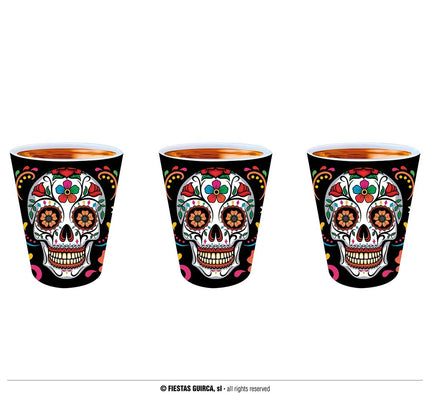 Feestbazaar Day of the Dead Schedel shotglazen Set (3st)