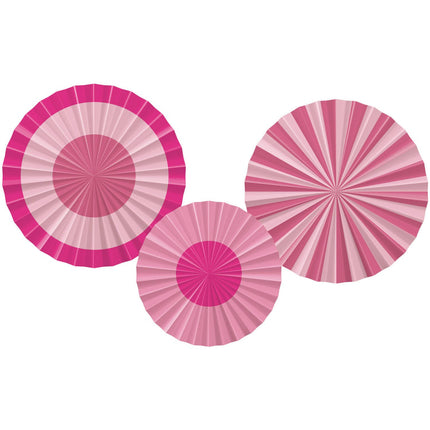 Feestbazaar Deco Waaier Set Perfect Pink (3st)