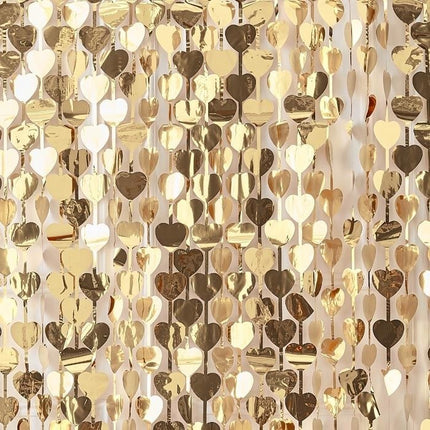 Feestbazaar Decoratie Gordijn Gouden Hartjes