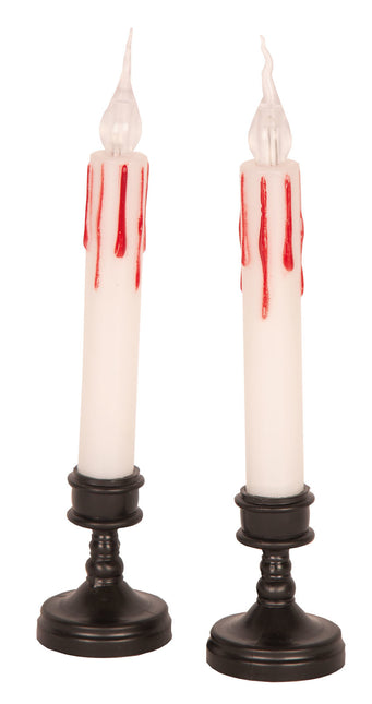 Feestbazaar Decoratie kaars bloed met verlichting (2st)
