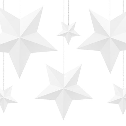 Feestbazaar Decoratie Sterren Wit 6 stuks