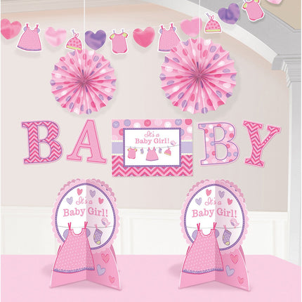 Feestbazaar Decoratieset Babyshower It's A Girl - 10-Delig