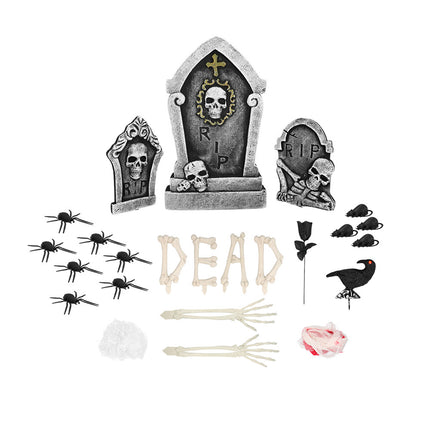 Feestbazaar Decoratieset Halloween Grafstenen