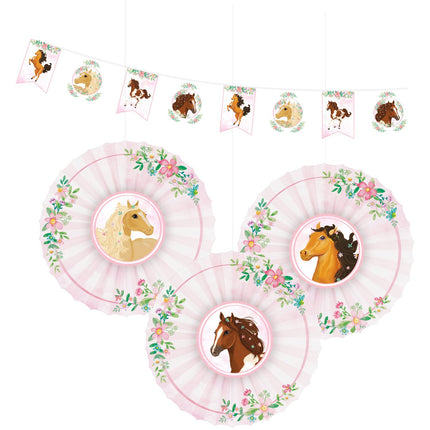 Feestbazaar Decoratieset Paarden Beautiful (4st)