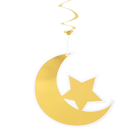Feestbazaar Decoratieswirls Eid Mubarak Blauw/Goud (2st)