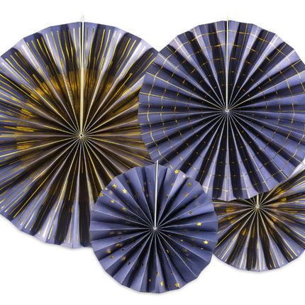 Feestbazaar Decoratieve Rozetten Blauw/Goud