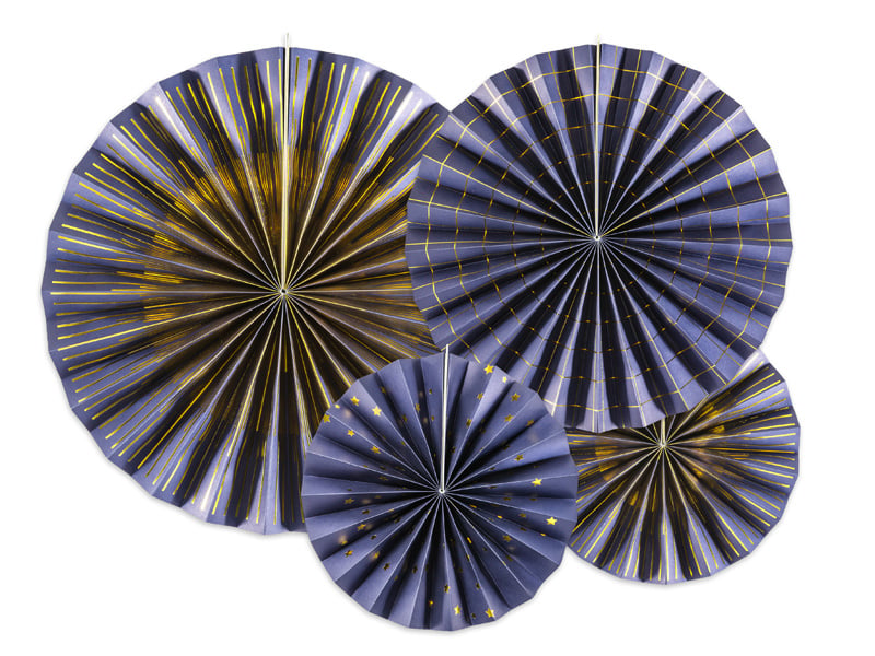 Feestbazaar Decoratieve Rozetten Blauw/Goud