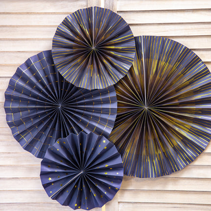 Feestbazaar Decoratieve Rozetten Blauw/Goud