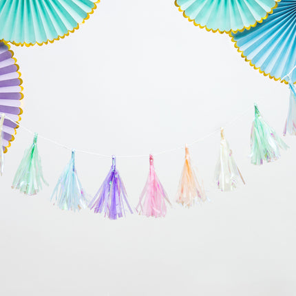 Feestbazaar Decoratieve Rozetten Mint Met Gouden Rand (3st)