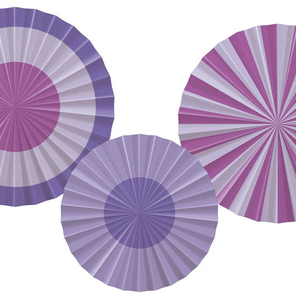 Feestbazaar Decoratieve Rozetten Posh Purple (3st)