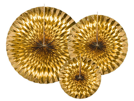 Feestbazaar Decoratieve Rozetten Spiegelend Goud (3st)