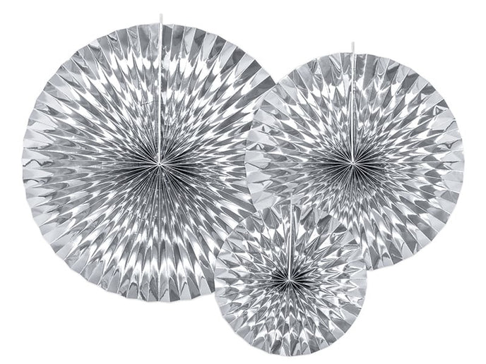 Feestbazaar Decoratieve Rozetten Spiegelend Zilver (3st)