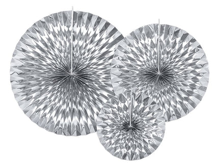 Feestbazaar Decoratieve Rozetten Spiegelend Zilver (3st)
