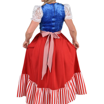 Feestbazaar Delfts blauw Holland jurk lang