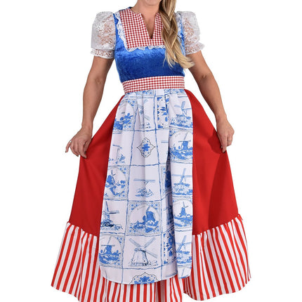 Feestbazaar Delfts blauw Holland jurk lang