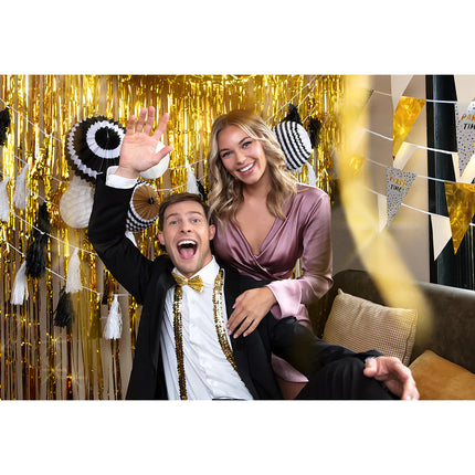 Feestbazaar Deur deco gordijn goud