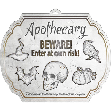 Feestbazaar Deurbord Creepy Curiosities (40x50cm)