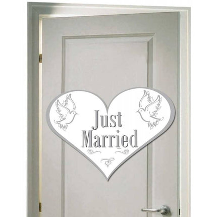 Feestbazaar Deurbord Just Married