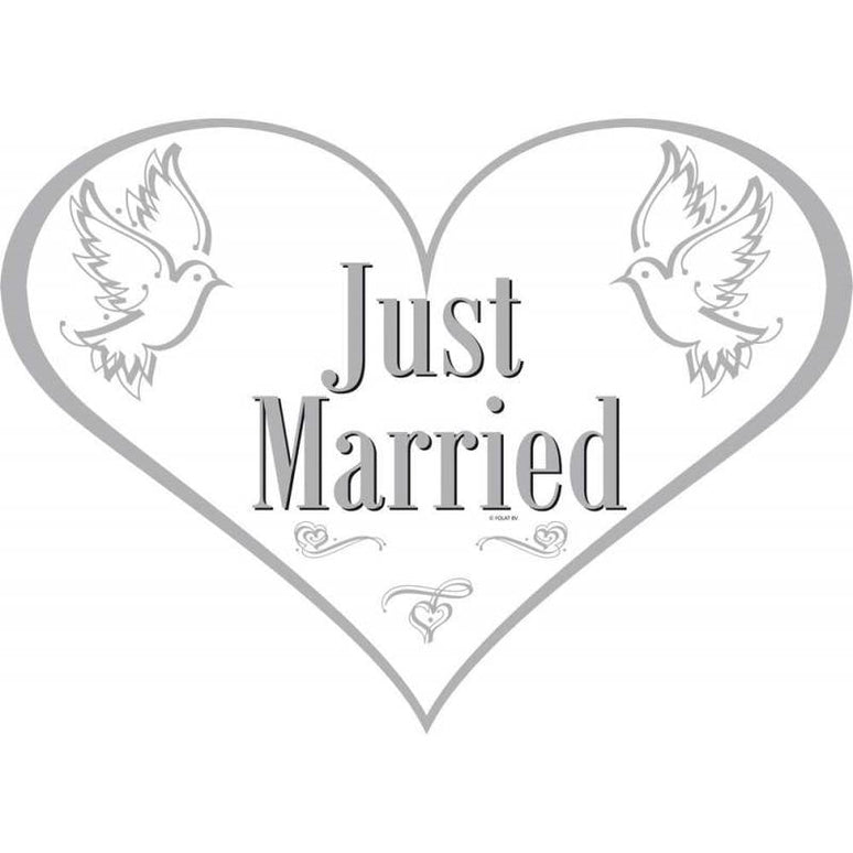 Feestbazaar Deurbord Just Married