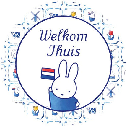 Feestbazaar Deurbord Nijntje 'Welkom Thuis' Delfts Blauw 50cm
