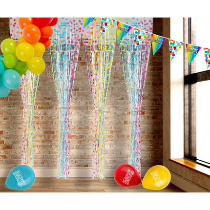 Feestbazaar Deurgordijn Folie Multicolor Stippen (2x1m)
