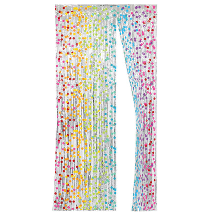 Feestbazaar Deurgordijn Folie Multicolor Stippen (2x1m)