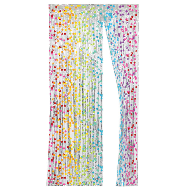 Feestbazaar Deurgordijn Folie Multicolor Stippen (2x1m)