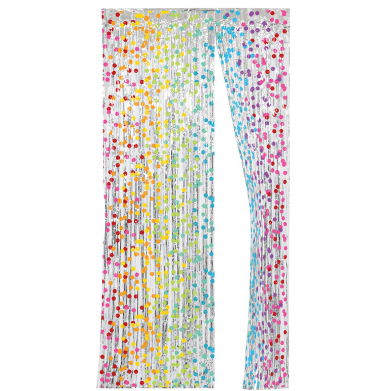Feestbazaar Deurgordijn Folie Multicolor Stippen (2x1m)
