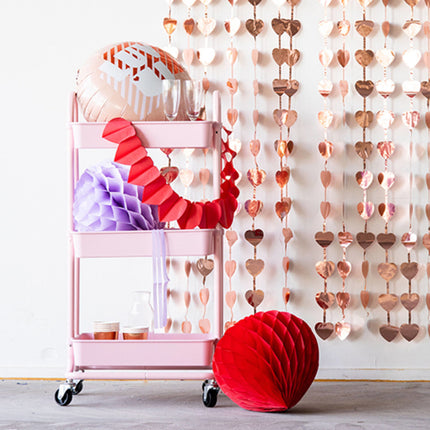 Feestbazaar Deurgordijn Hartjes Roségoud