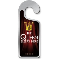 Feestbazaar Deurhanger 'The Queen Sleeps Here'