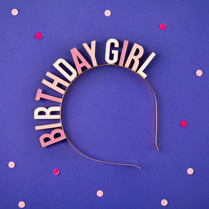 Feestbazaar Diadeem 'Birthday Girl' Colorful