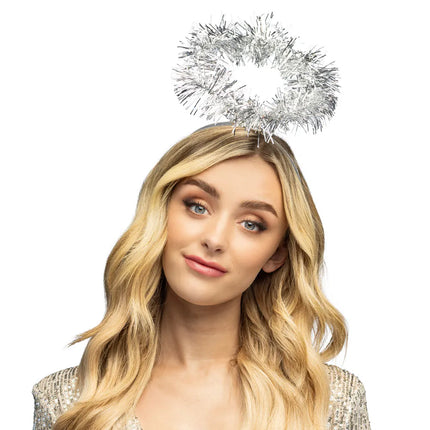 Feestbazaar Diadeem Halo Tinsel Zilver