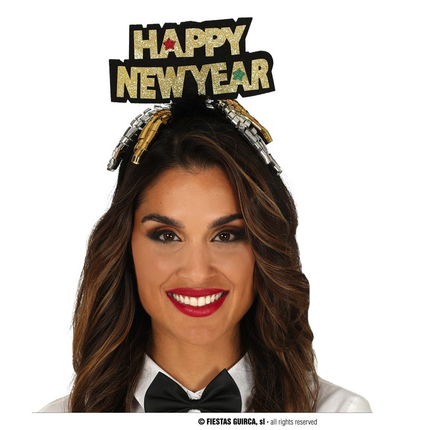 Feestbazaar Diadeem 'Happy New Year' Goud