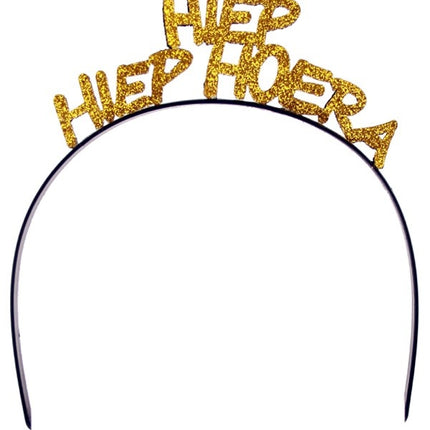 Feestbazaar Diadeem Hiep Hiep Hoera goud