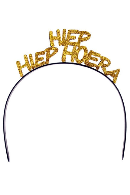 Feestbazaar Diadeem Hiep Hiep Hoera goud