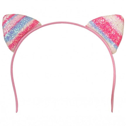 Feestbazaar Diadeem Kattenoortjes Glitter Multikleur