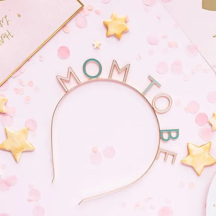 Feestbazaar Diadeem 'Mom To Be' Blauw / Roze