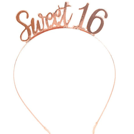 Feestbazaar Diadeem Sweet 16 Rosegoud