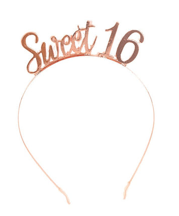 Feestbazaar Diadeem Sweet 16 Rosegoud