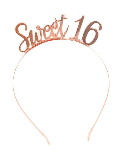Feestbazaar Diadeem Sweet 16 Rosegoud