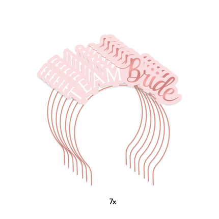 Feestbazaar Diadeem 'Team Bride' Blush roze (7st)