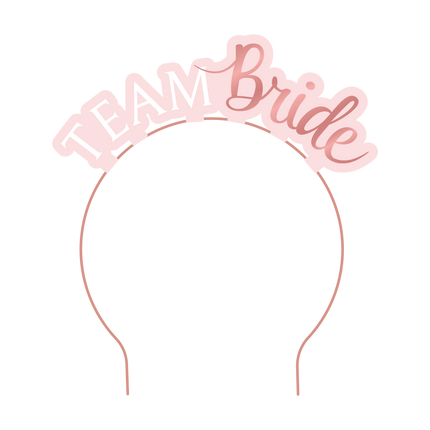 Feestbazaar Diadeem 'Team Bride' Blush roze (7st)