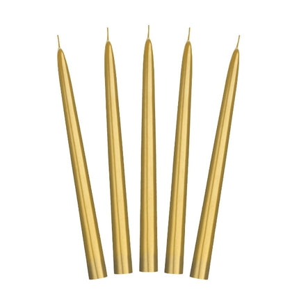 Feestbazaar Dinerkaarsen Goud Metallic 24cm (10st)