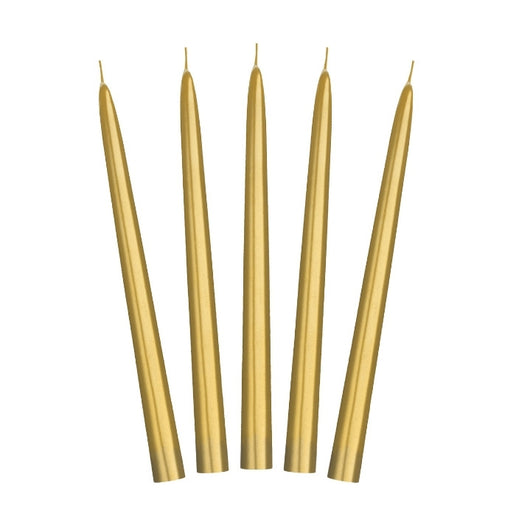 Feestbazaar Dinerkaarsen Goud Metallic 24cm (10st)