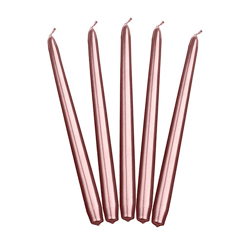 Feestbazaar Dinerkaarsen Roségoud Metallic 24cm (10st)