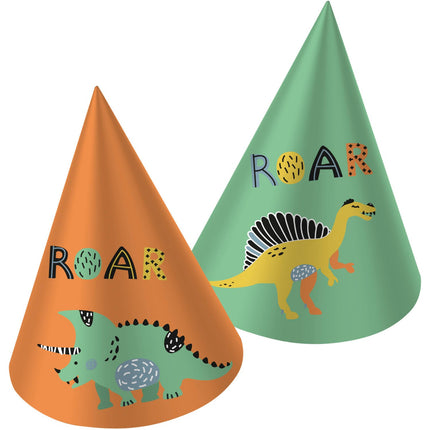 Feestbazaar Dino Roars Feesthoedjes (6st)