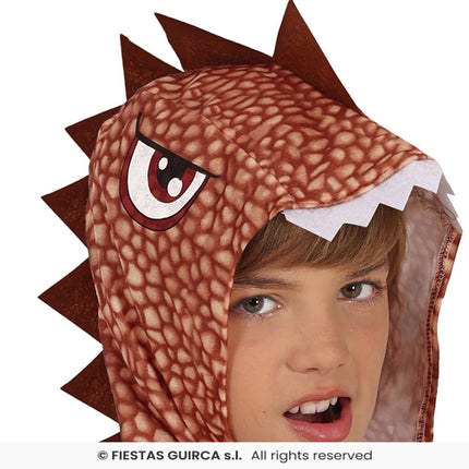 Feestbazaar Dinosaurus Onesie Kind Bruin