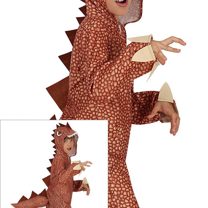 Feestbazaar Dinosaurus Onesie Kind Bruin