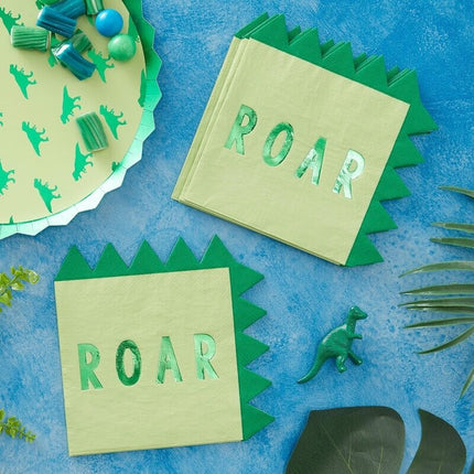 Feestbazaar Dinosaurus Servetten gevorm Roar (16st)